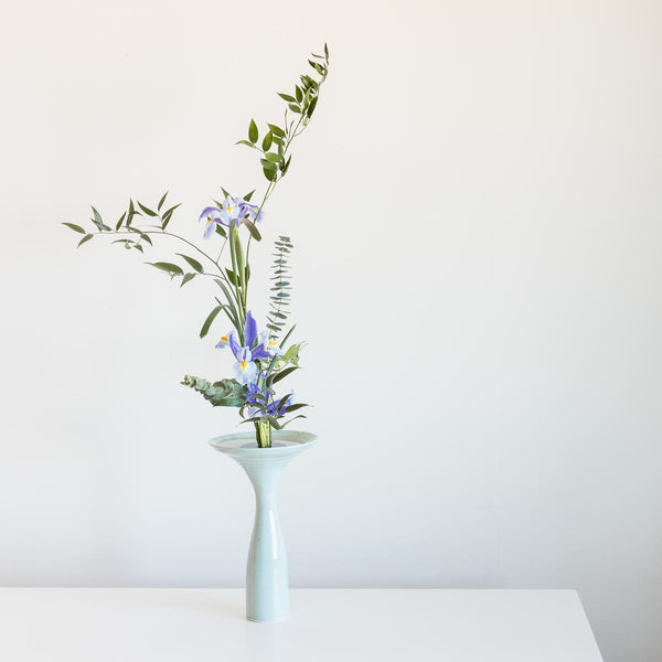 Tall Celadon Shoko Container